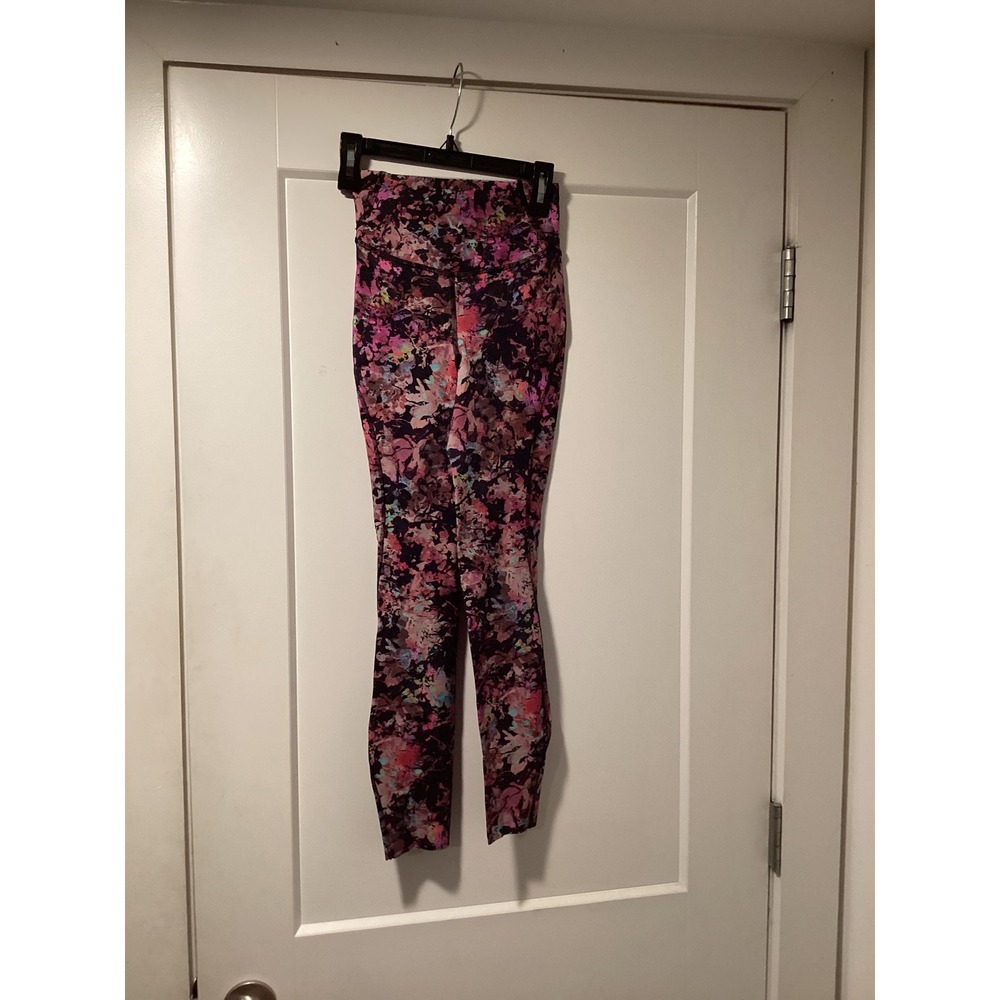Lululemon High-Rise Floral Abstract Leggings Pink Purple Size 0